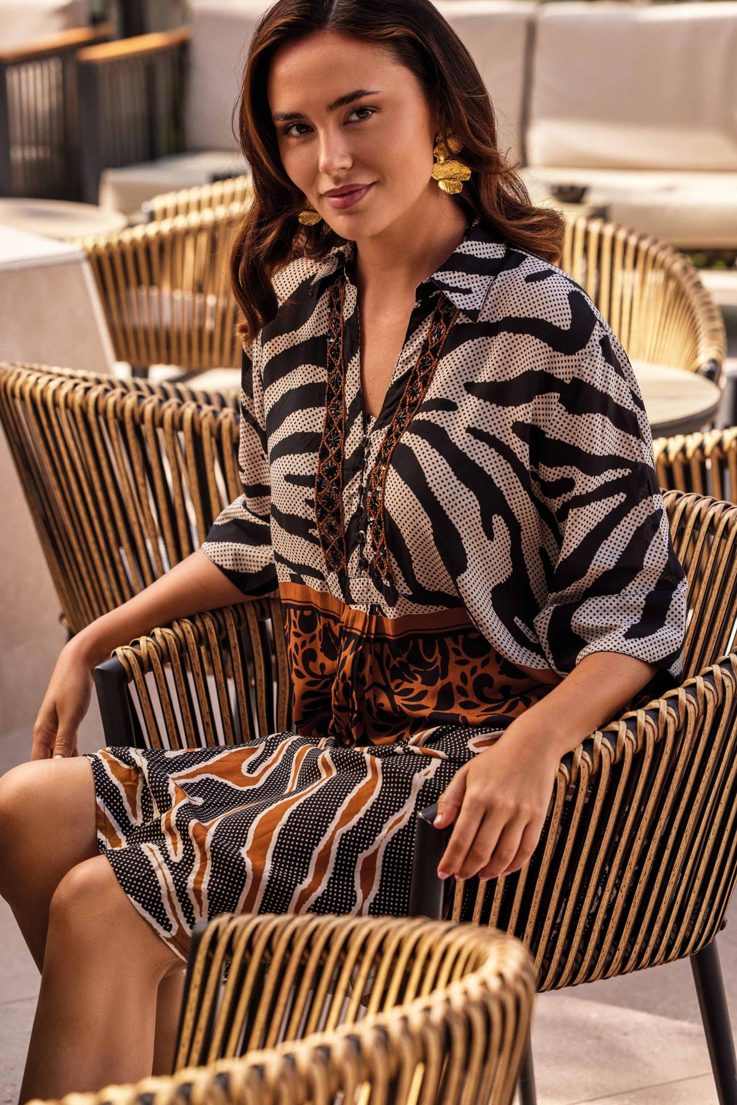 ABITO CAMICIA ANIMALIER CAMELIA