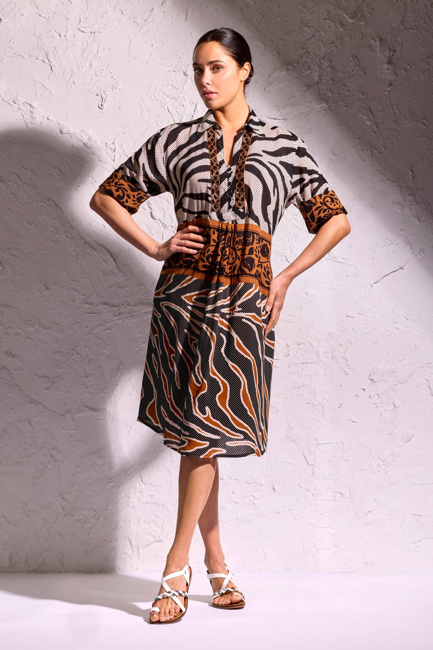 ABITO CAMICIA ANIMALIER CAMELIA