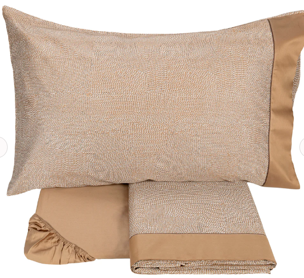 Lenzuola - Lenzuola matrimoniali completo in raso 300 tc Fazzini Sashiko