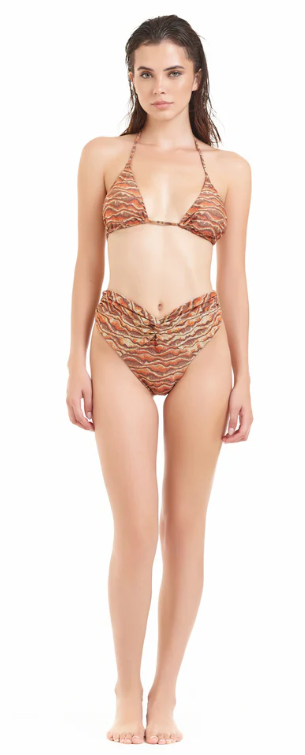 BIKINI TRANGOLO COTAZUR IN LUREX STAMPA EFFETTO SAFARI