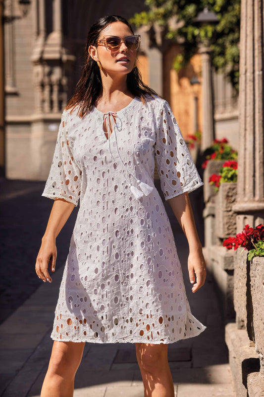 VESTITO ELBA PIZZO SANGALLO MANICA A 3/4 - DAVID -