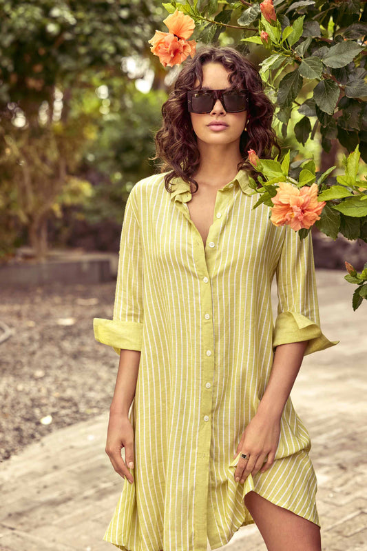 ROMINA - ABITO CAMICIA MANICA A 3/4 - ICONIQUE